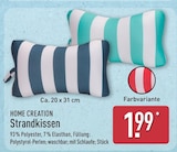 Strandkissen von HOME CREATION für 1,99 € bei ALDI Nord im Angebot Strandkissen von HOME CREATION im aktuellen ALDI Nord Prospekt