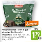 Bio-Heumilch Mozzarella Angebote von demeter bei EDEKA Saarbrücken für 1,79 €