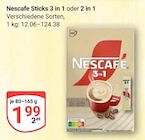 Sticks 3 in 1 im Angebot bei GLOBUS in Oberhausen Sticks 3 in 1 Angebote von Nescafe bei GLOBUS Oberhausen für 1,99 €