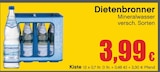 Mineralwasser im Angebot bei RAN in Ulm Mineralwasser Angebote von Dietenbronner bei RAN Ulm für 3,99 €