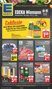 Pizza im EDEKA Prospekt "Wir lieben Lebensmittel!" mit 28 Seiten (Erlangen)