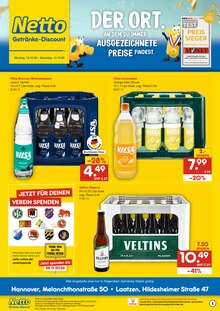 Veltins im Netto Marken-Discount Prospekt "DER ORT, AN DEM DU IMMER AUSGEZEICHNETE PREISE FINDEST." mit 2 Seiten (Langenhagen)