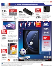 Promos Tablette Samsung dans le catalogue "PARTAGEONS L’ESPRIT D’ÉQUIPE !" de Carrefour à la page 13