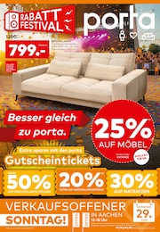 porta Möbel Prospekt "Besser gleich zu porta.", 18 Seiten, 15.06.2025 - 15.06.2025 Aktueller porta Möbel Prospekt, "Besser gleich zu porta.", mit Angeboten der Woche, gültig von 15.06.2025 bis 15.06.2025