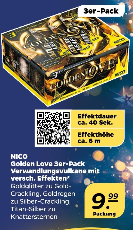 Golden Love 3er-Pack Verwandlungsvulkane mit versch. Effekten