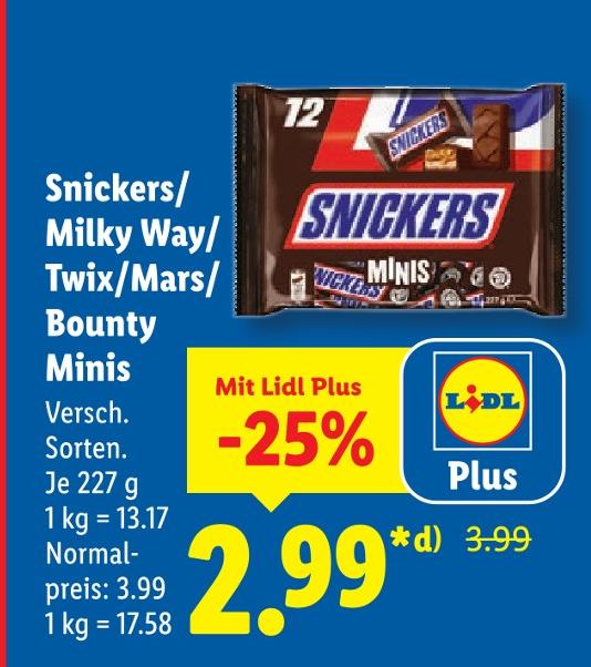 Snickers/Milky Way/Twix/Mars/Bounty Minis