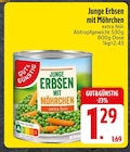 Junge Erbsen mit Möhrchen bei EDEKA im Krailling Prospekt für 1,29 €