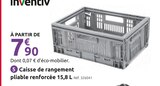 Caisse de rangement pliable renforcée 15,8 L - INVENTIV en promo chez Mr.Bricolage Caisse de rangement pliable renforcée 15,8 L - INVENTIV dans le catalogue Mr.Bricolage