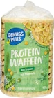 Protein Waffeln aus Erbsen mit Meersalz von Genuss Plus für 0,80 € bei Rossmann im Angebot Protein Waffeln aus Erbsen mit Meersalz von Genuss Plus im aktuellen Rossmann Prospekt
