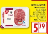Hamburger vom Rind von GUT&GÜNSTIG für 5,79 € bei EDEKA im Angebot Hamburger vom Rind von GUT&GÜNSTIG im aktuellen EDEKA Prospekt
