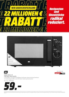 Mikrowelle im MediaMarkt Saturn Prospekt "WIR GEBEN DEUTSCHLAND 22 MILLIONEN € RABATT" mit 16 Seiten (Moers)