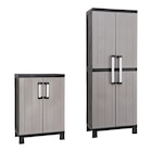 Lot d'armoires, haute L. 65 x P. 37 x H. 173 cm et basse L. 65 x P. 37 x H. 93 cm, plastique GoodHome - GoodHome - Castorama à Toulouse Lot d'armoires, haute L. 65 x P. 37 x H. 173 cm et basse L. 65 x P. 37 x H. 93 cm, plastique GoodHome - GoodHome en promo chez Castorama Toulouse à 79,90 €