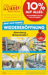 Netto Marken-Discount Prospekt "Wiedereröffnung - 10% auf ALLES" für Abensberg, 4 Seiten, 10.02.2026 - 14.02.2026