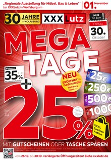 Aktueller XXXLutz Wolfsburg Prospekt XXXLutz Wolfsburg Prospekt "MEGA-TAGE" mit 4 Seiten