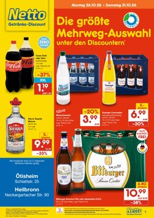 Cola im aktuellen Netto Marken-Discount Prospekt (Heilbronn) Cola im Netto Marken-Discount Prospekt "DER ORT, AN DEM DU IMMER AUSGEZEICHNETE PREISE FINDEST." mit 2 Seiten (Heilbronn)