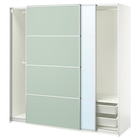 Kleiderschrank mit Schiebetüren weiß doppelseitig/hellgrün Spiegelglas 200x66x201 cm Angebote von PAX / MEHAMN/AULI bei IKEA Dessau-Roßlau für 530,00 €