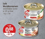 Lutz im V-Markt Prospekt Lyoner von Lutz im aktuellen V-Markt Prospekt für 0,88 €