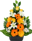 Jardinière gerberas, boutons de rose et chrysanthèmes - Bazarland à Pau Jardinière gerberas, boutons de rose et chrysanthèmes en promo chez Bazarland Pau à 17,99 €