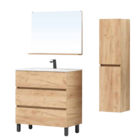 Castorama Paris - Promo Ensemble meuble sous-vasque l. 80 cm teide décor bois + plan vasque + miroir Promo Ensemble meuble sous-vasque l. 80 cm teide décor bois + plan vasque + miroir à 139,00 € dans le catalogue Castorama à Paris