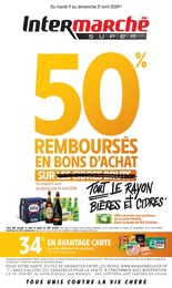 Intermarché Catalogue "50% REMBOURSÉS EN BONS D'ACHAT SUR TOUT LE RAYON BIÈRES ET CIDRES", 54 pages, Port,  09/04/2024 - 21/04/2024