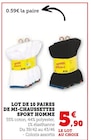 Lot de 10 paires de mi-chaussettes sport homme dans le catalogue Super U