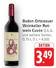 Rotwein Cuvée Q.b.A. Angebote von Baden Ortenauer Weinkeller bei E center Tübingen für 3,49 €