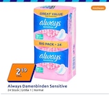 Damenbinden Sensitive von Always im aktuellen Action Prospekt