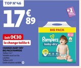 CHANGES BABY DRY BIG PACK - PAMPERS en promo chez Auchan Supermarché Metz à 17,89 €