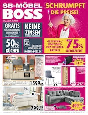 Aktueller SB Möbel Boss Prospekt mit Esszimmer, "SCHRUMPFT DIE PREISE!", Seite 1