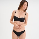 Soutien-gorge bandeau microfibre noir femme en promo chez La Halle Grenoble à 10,99 €