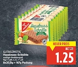 Haselnuss-Schnitte von GUT&GÜNSTIG für 1,25 € bei E center im Angebot Haselnuss-Schnitte von GUT&GÜNSTIG im aktuellen E center Prospekt