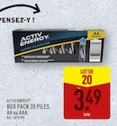 Box Pack 20 Piles - ACTIV ENERGY en promo chez Aldi La Rochelle à 3,49 €