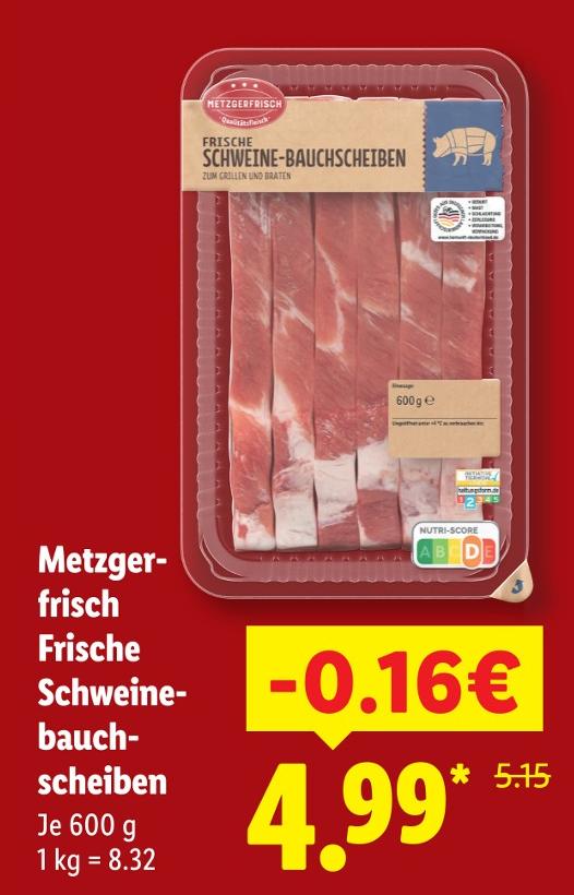 Frische Schweinebauchscheiben