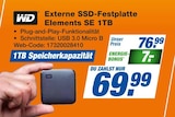 Externe SSD-Festplatte Elements SE 1TB Angebote von WD bei expert Wolfenbüttel für 69,99 €