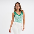 Débardeur bretelles larges avec dentelle ecru femme - La Halle Débardeur bretelles larges avec dentelle ecru femme à 9,99 € dans le catalogue La Halle