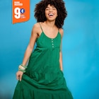 Robe longue à volants fines bretelles vert canard femme à La Halle dans La Sauve Robe longue à volants fines bretelles vert canard femme à La Halle dans La Sauve