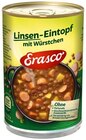Linsen-Eintopf oder Ungarische Gulaschsuppe von Erasco für 1,19 € bei REWE im Angebot Linsen-Eintopf oder Ungarische Gulaschsuppe von Erasco im aktuellen REWE Prospekt