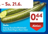 Gurke im ALDI SÜD Prospekt Gurke von im aktuellen ALDI SÜD Prospekt für 0,44 €