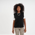 Pull sans manches col rond noir femme dans le catalogue La Halle