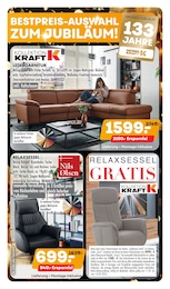 Ledergarnitur Angebot im aktuellen Möbel Kraft Prospekt auf Seite 1