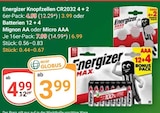 Knopfzellen CR2032 4 + 2 6er-Pack Angebote von Energizer bei GLOBUS Herne für 3,99 €