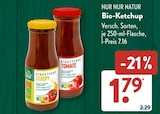 Bio-Ketchup Curry oder Bio-Ketchup Tomate von NUR NUR NATUR im aktuellen ALDI SÜD Prospekt für 1,79 €