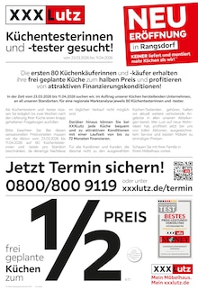 Aktueller XXXLutz Möbelhäuser Prospekt (Bestensee, 4 Seiten zum blättern XXXLutz Möbelhäuser Prospekt NR. 1 BEIM PREIS mit 4 Seiten