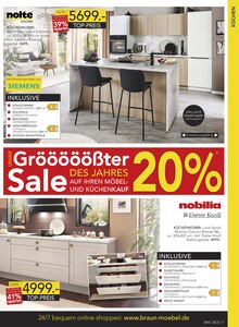 Küche im BRAUN Möbel-Center Prospekt "Gröööößter Sale des Jahres!" mit 20 Seiten (Reutlingen)