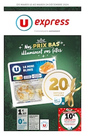 Catalogue Supermarchés U Express en cours à Vermondans et alentours, "Nos PRIX BAS illuminent vos fêtes", 24 pages, 10/12/2024 - 24/12/2024