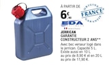 Jerrican Garantie Constructeur 2 Ans - EDA Plastiques en promo chez E.Leclerc Jerrican Garantie Constructeur 2 Ans - EDA Plastiques dans le catalogue E.Leclerc