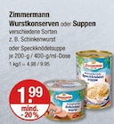 Wurstkonserven oder Suppen von Zimmermann im aktuellen V-Markt Prospekt für 1,99 €