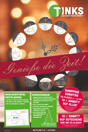 TINKS Prospekt für Bonn mit 12 Seiten TINKS Prospekt für Bonn: "Geniess die Zeit!", 12 Seiten, 17.11.2023 - 31.12.2023