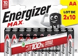 Lot de 20 piles Max AA/LR6 - ENERGIZER en promo chez Carrefour Aubervilliers à 9,99 €