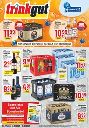 Trinkgut Prospekt für Ostbevern mit 6} Seiten Trinkgut Prospekt für Ostbevern: "Aktuelle Angebote", 6 Seiten, 13.01.2025 - 18.01.2025